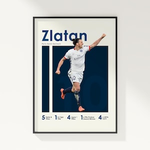 Zlatan Ibrahimovic Paris Saint-Germain Poster: Ligue 1 Football Wall Art