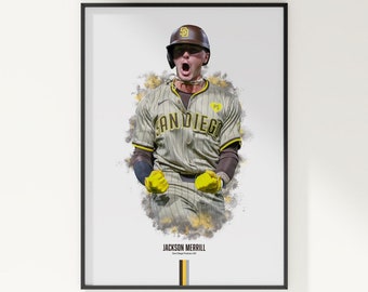 Jackson Merrill Poster, Baseball Poster, MLB Poster, Sports Poster, San Diego Padres, Wall Art Decor, Baseball Bedroom Decor, Baseball Gift