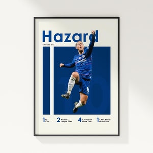 Eden Hazard Poster, Football Poster, Soccer Poster, Sports Poster, Chelsea FC, Wall Art Decor, Football Bedroom Decor, Soccer Gift
