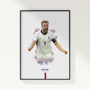 Harry Kane Poster, Football Poster, Soccer Poster, Sports Poster, England Football, Wall Art Decor, Football Bedroom Decor, Soccer Gift
