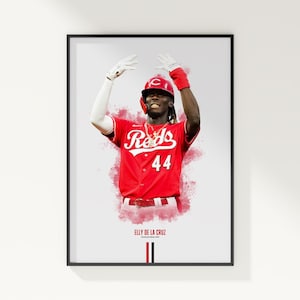 Elly De La Cruz Poster, Baseball Poster, MLB Poster, Sports Poster, Cincinnati Reds, Wall Art Decor, Baseball Bedroom Decor, Baseball Gift