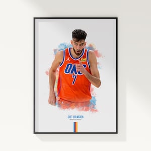 Chet Holmgren Poster, Basketball Poster, NBA Poster, Sports Poster, Oklahoma City Thunder, Wall Decor, Basketball Bedroom Decor, NBA Gift