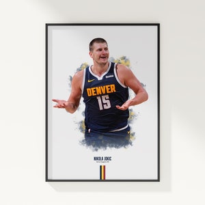 Nikola Jokic Poster, Basketball Poster, NBA Poster, Sports Poster, Denver Nuggets, Wall Art Decor, Basketball Bedroom Decor, NBA Gift
