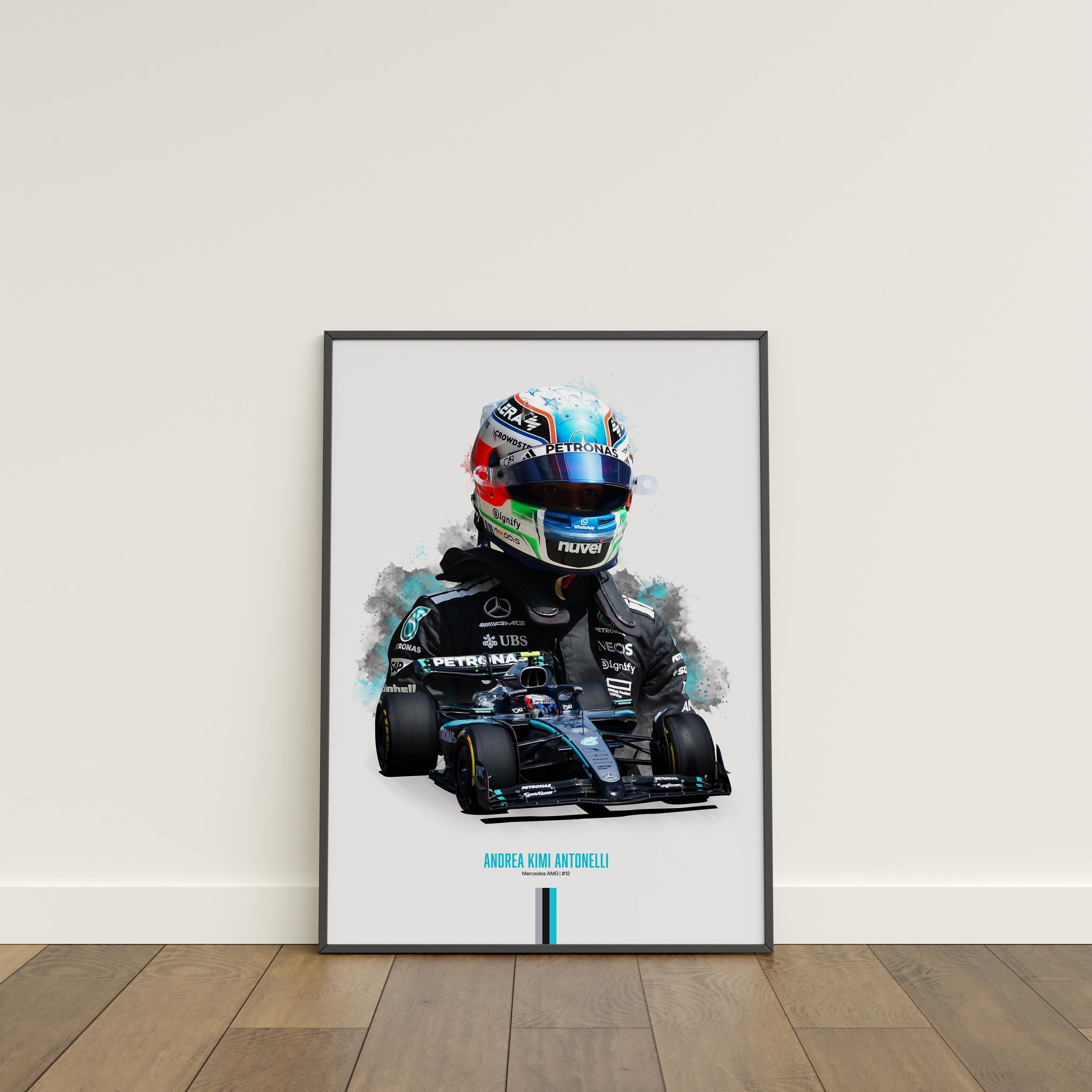 アンドレア・キミ・アントネッリ 2025 メルセデス ポスター：F1