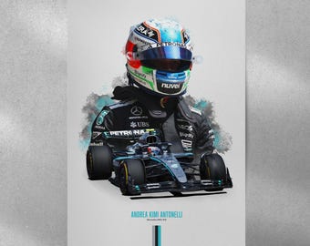 アンドレア・キミ・アントネッリ 2025 メルセデス ポスター：F1