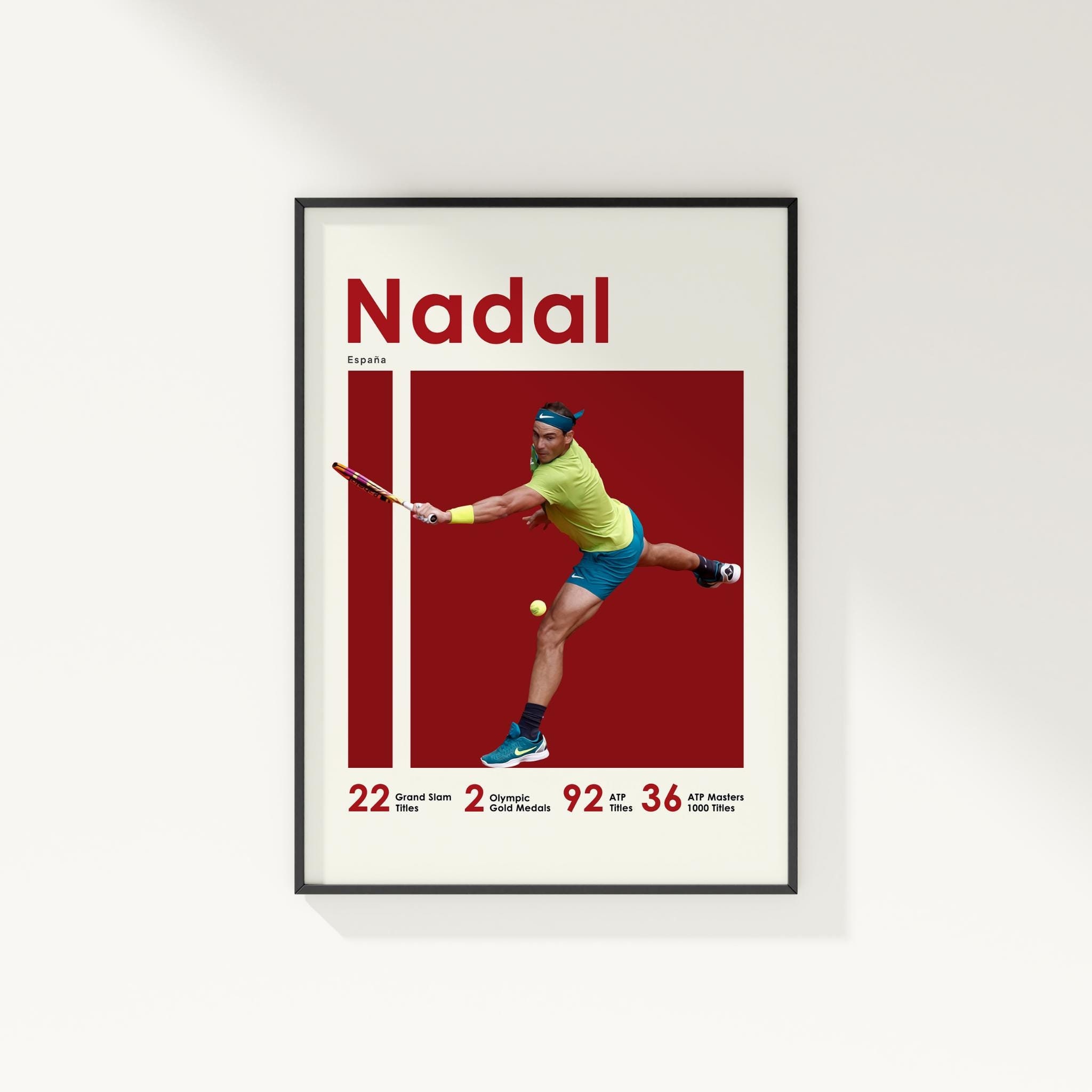 Rafael Nadal Poster, Tennis Poster, Tennis Print, Sports Poster, Wall Art Decor, Tennis Bedroom Decor, Tennis Gift