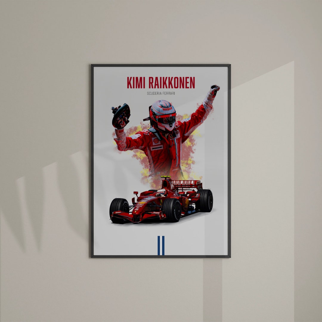 Poster Mural Kimi Raikkonen F1 - Format Géant A0 (84x118cm) - Impression 03
