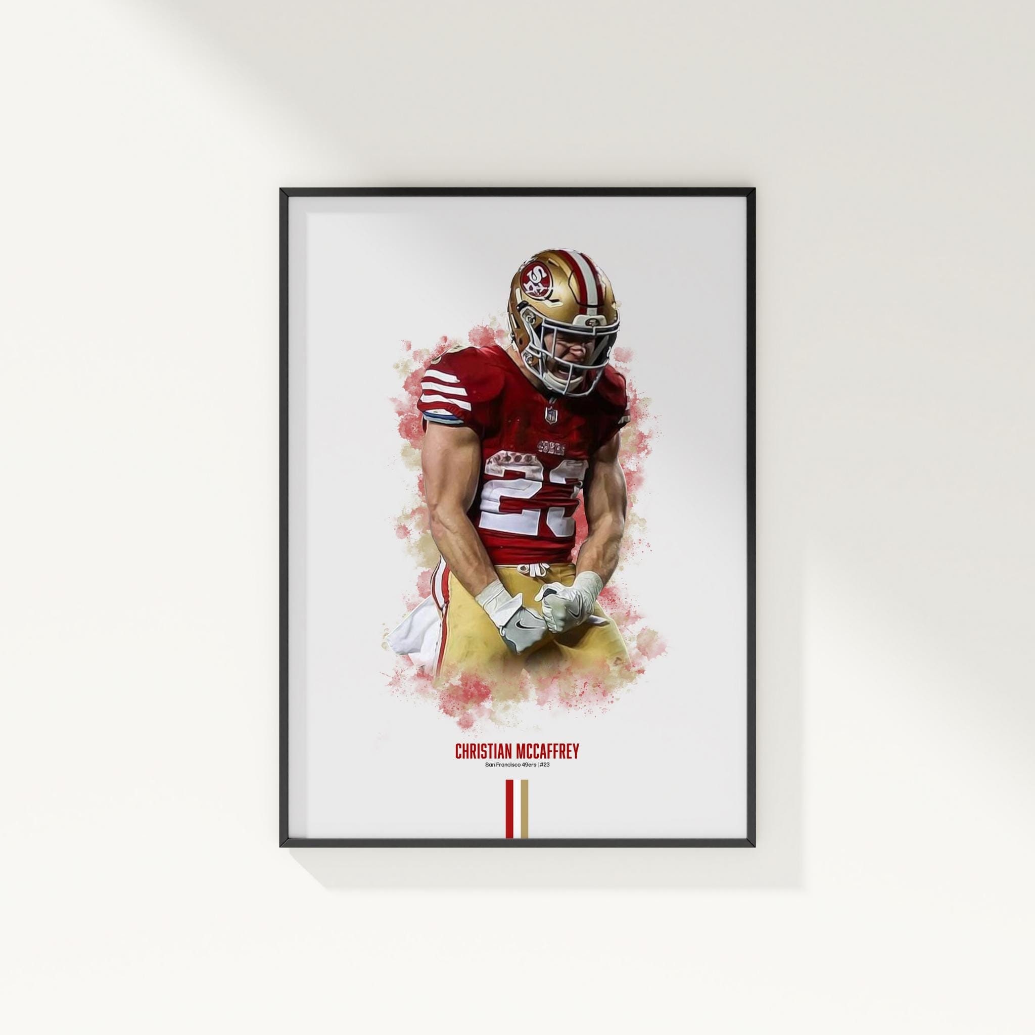 Christian McCaffrey Poster, NFL Poster, American Football Poster, Sports Poster, San Francisco 49ers, Football Bedroom Decor, NFL Gift