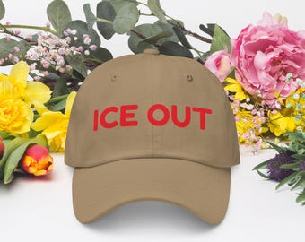ICE OUT Baseball Cap in 100% Cotton Twill with Adjustable Strap