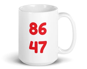 8647 White glossy ceramic 15 oz mug - dishwasher and microwave safe