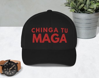 Chinga Tu MAGA Trucker Cap with Large Red Font