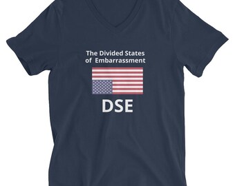Divided States of Embarrassment 100% Cotton Unisex V-Neck T-shirt