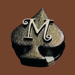 Custom Monogram Spade Poker card protector. Custom 3D printed and hand painted to Order
