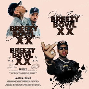 Chris Brown Breezy Bowl XX Tour 2025 T-Shirt Png Design, Bootleg Tee, Chris Brown PNG File Chris Brown 2025 Tour Png Breezy Bowl XX Tour Png