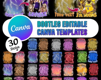 Easy Canva-bundel bewerkbare sjabloon, shirt jaren 90, T-shirt verjaardagsfoto gezichtsfoto, pakket bewerkbaar op canvas, gepersonaliseerd T-shirt vriendin foto
