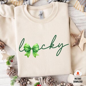 Lucky St.Patricks Day Coquette Png, St Patricks day png, Lucky png, St Patrick Bow Png, St Pattys day png, Girl st patricks day, Shamrock