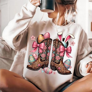 Howdy Easter Png, Cowboy Boots Easter Coquette png, Western Easter Bunny PNG, Happy Easter Png, Funny Easter Png, Retro Easter Shirt png