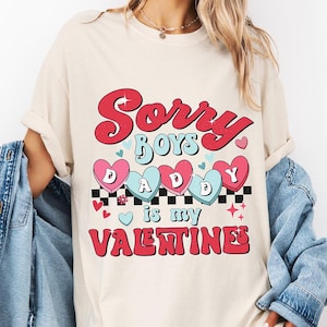 Przepraszamy, chłopcy, tata jest moim walentynkowym PNG, Retro Valentine PNG, Serce Png, Cytat miłosny, Koszulki walentynkowe dla dziewczynek, Pliki PNG dla Cricut