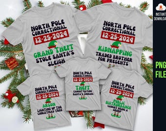 Christmas Family Png Bundle, North Pole Correctional, Funny Family Christmas Png, Family Christmas Png, Family Christmas Shirts Png