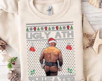 SMARTYPANTS Mike Tyson Pull de Noël – Boxer humoristique pour match de boxe, Black Prime., 5XL