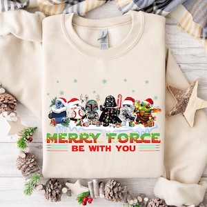 Merry Force Be With You PNG, Merry Christmas Png, Christmas Galaxy War Png, Christmas Squad Png, Christmas Characters Png, Xmas Holiday Png