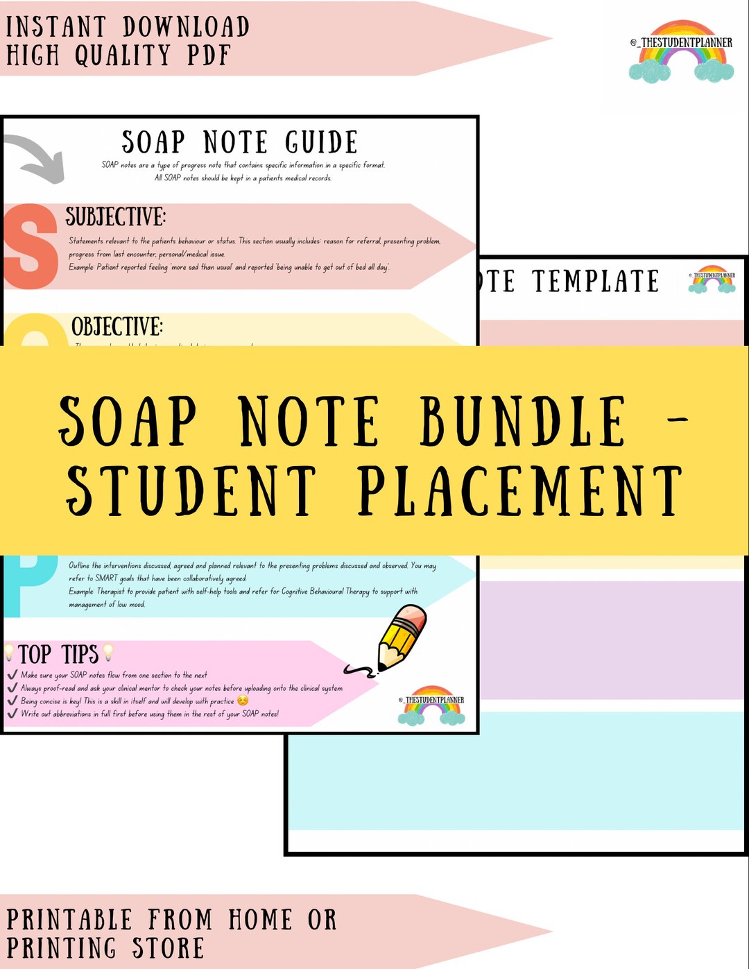 SOAP Notes Bundle Placement Planners Placement Templates Healthcare ...
