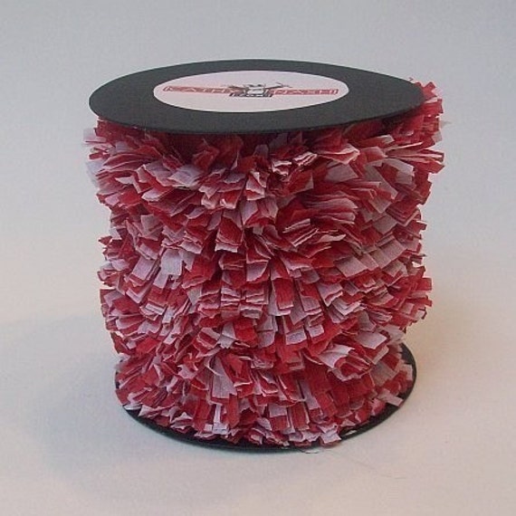 Handmade Crepe Paper Fringe --Red and White Candy Cane