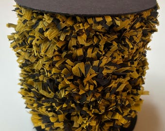 New for 2026! Handmade "Bumblebee" Bright Yellow and Black Crepe Paper Fringe