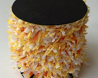 New! "Candy Corn" Handmade Crepe Fringe: Orange, Yellow, and White