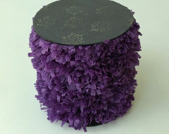 Handmade Crepe Fringe Eggplant/Violet Purple