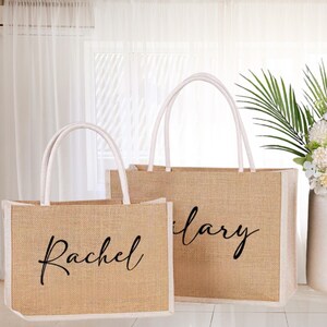 Sac Cabas Jute 'Mariée' - Sac Réutilisable Pour Mariage, Lune De Miel Ou Cadeau - 36x32x19cm