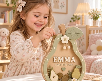 Personalized Mushroom Piggy Bank, Custom Name Wooden Money Box, Fairy Garden Nursery Decor, Woodland Baby Gift, First Birthday Gift