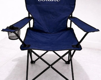 Benutzerdefinierte faltbare Outdoor-Stuhl | Tragbarer Campingstuhl mit Getränkehalter | Geschenk für Camping-Liebhaber | Personalisierter Campingsessel mit Namen