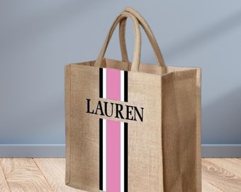 Borsa tote in juta personalizzata, regalo personalizzato per damigelle d'onore