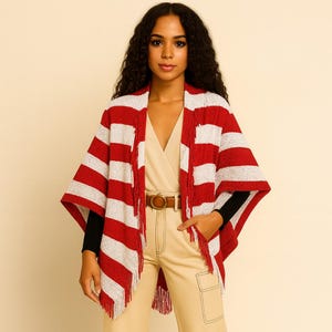 YOUR CHOICE! D9 Inspired Sisterhood Striped Fringe Shawl Wrap (WT)