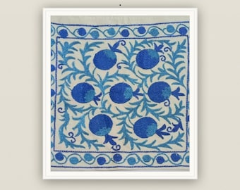 Hand-Embroidered Silk Suzani (1'31x1'54 ft), wall tapestry (Un framed)