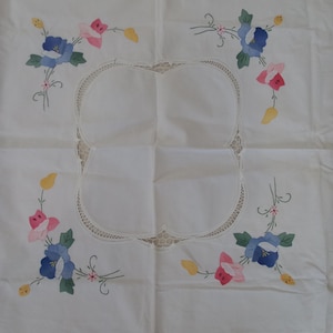 calico tablecloth 4&#39;10x4&#39;26, vintage lace tablecloth, embroidery tablecloth, crochet tablecloth set, handmade turkish tablecloth