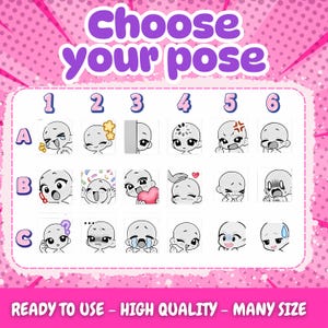 High Quality  Premium Twitch Emotes Custom| Twitch Emoji for streamer | youtube, Twitch, Discord | Cute Chibi anime style character