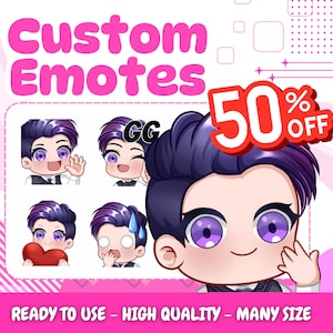 Custom Twitch emotes High Quality | Twitch Emoji for streamer | youtube, Twitch, Discord | Cute Chibi anime style character | Emotes anime