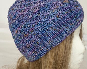 Pisces purple crosshatch hat winter beanie