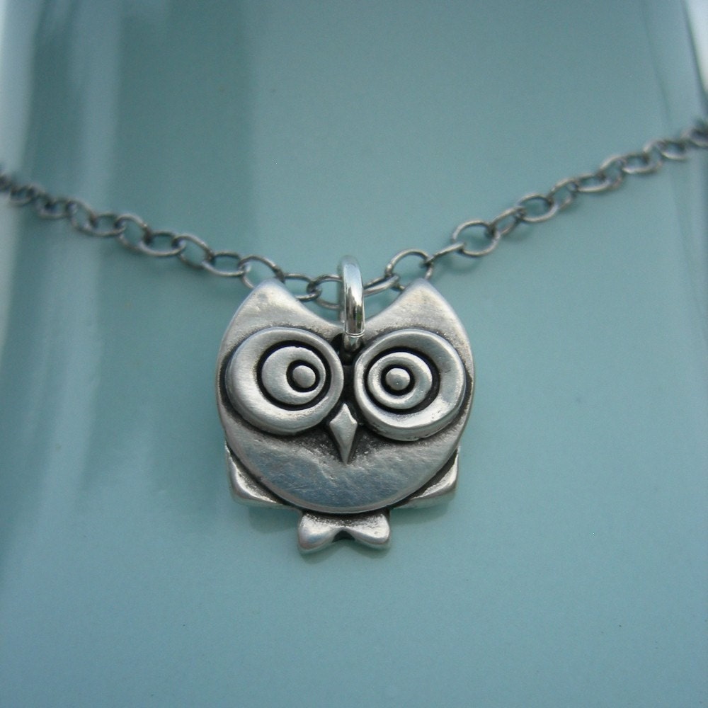Skillet Sterling Silver Owl Pendant Etsy