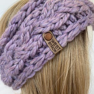 Sawyer Headband earwarmer lilac purple alpaca handknit