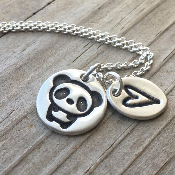 Panda Love gepersonaliseerde charme ketting