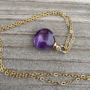Simple Amethyst Gold Pendant