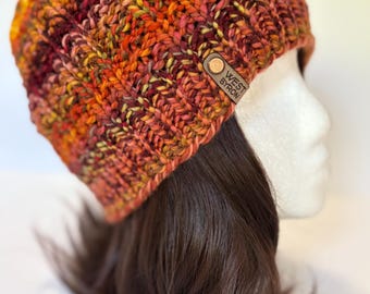 Warm Striped Beanie American wool knit hat