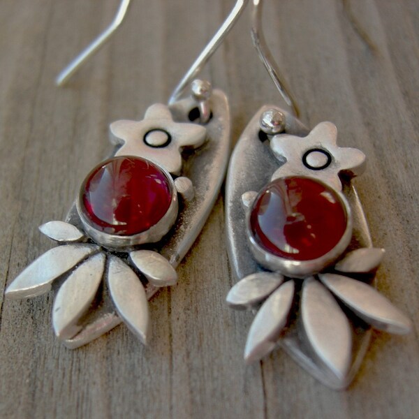 Paradise Island Garnet Earrings