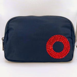Rhinestoned Phish Donut Logo Fanny Pack | Navy