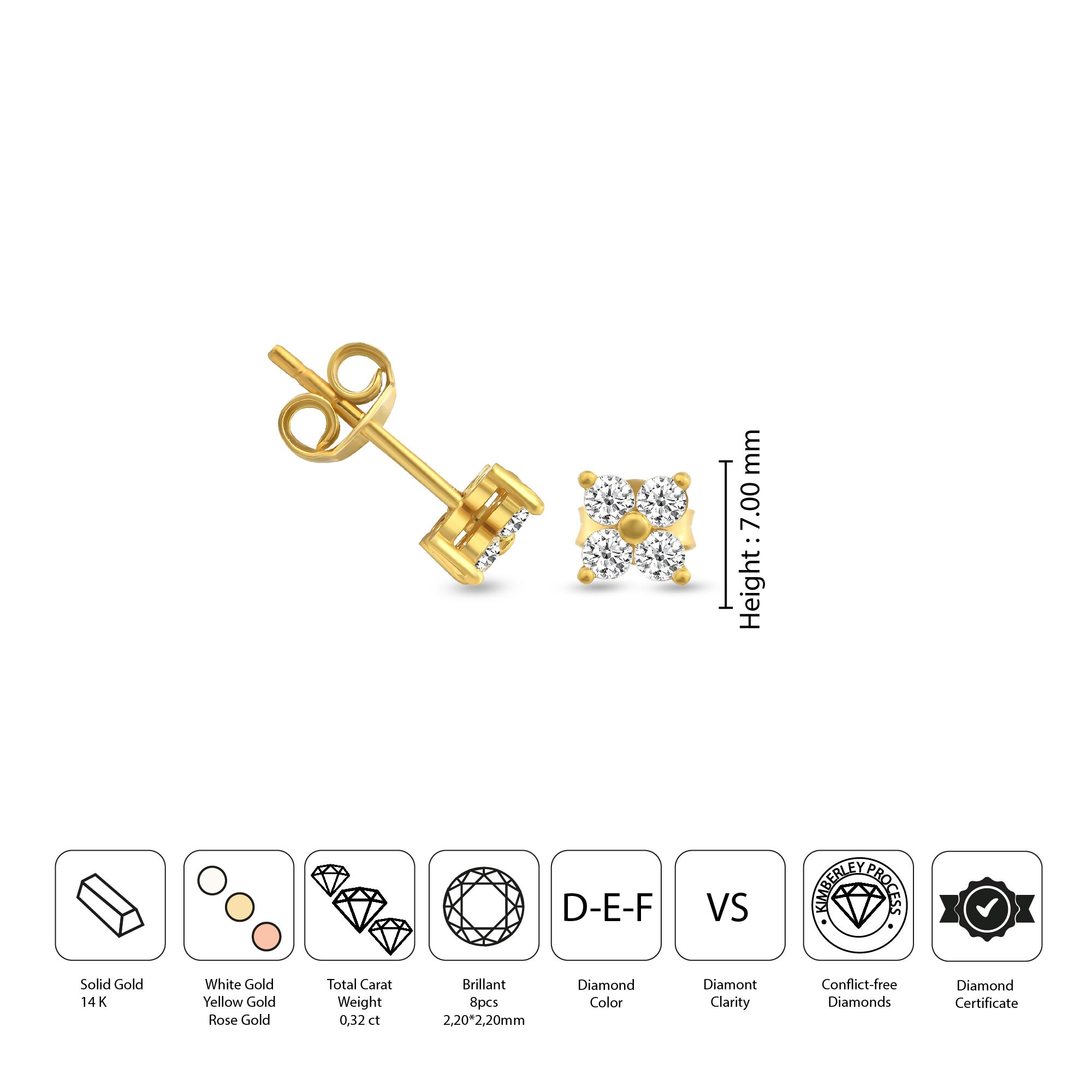Classic Bloom Clover Stud Earrings main image 0