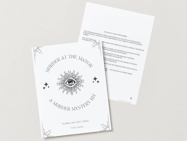 DIY Murder Mystery Party Kit – Printable Whodunnit Dinner Game – How to ...
