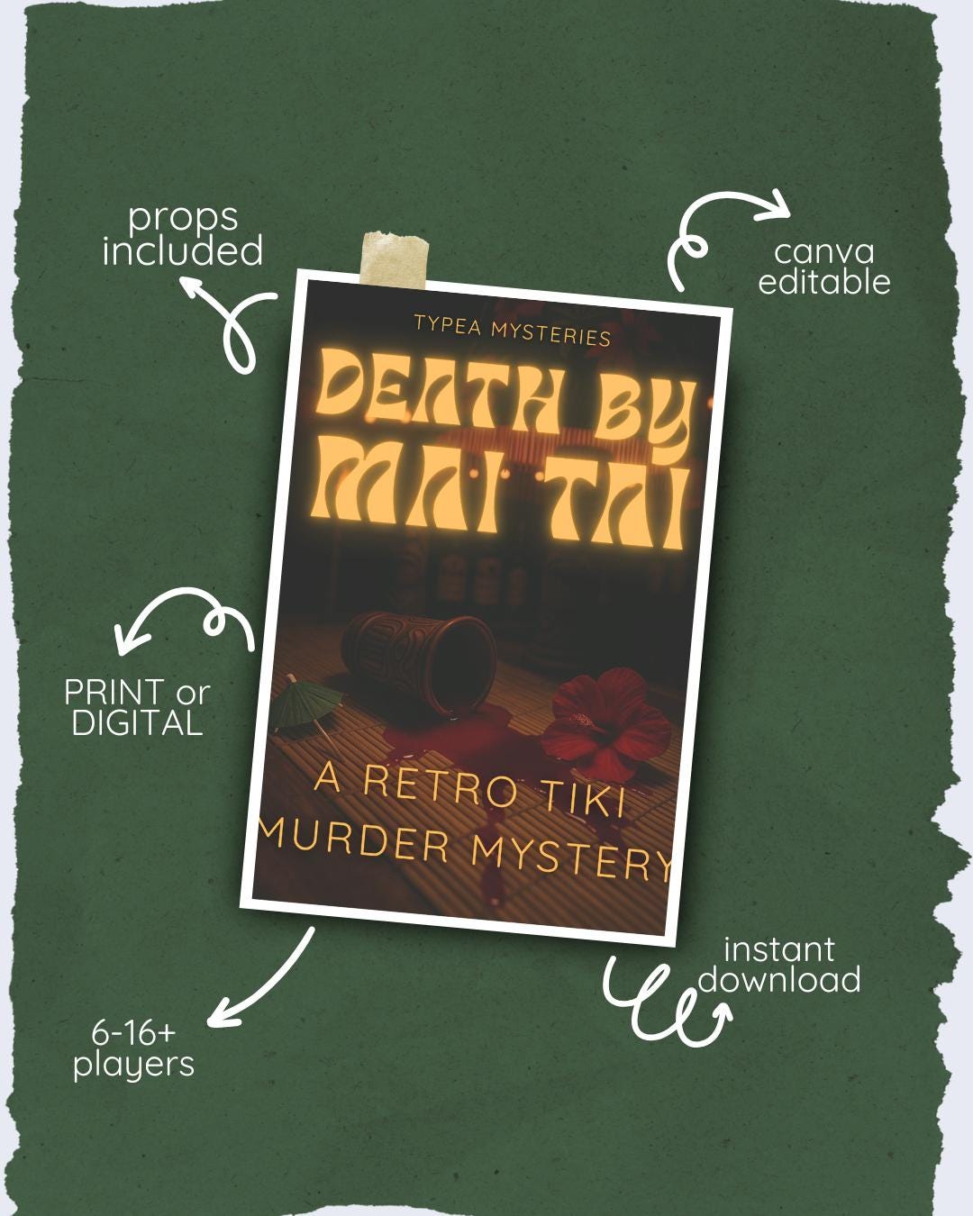 Tiki Murder Mystery Party Kit – Printable Luau Whodunnit Game – DIY ...